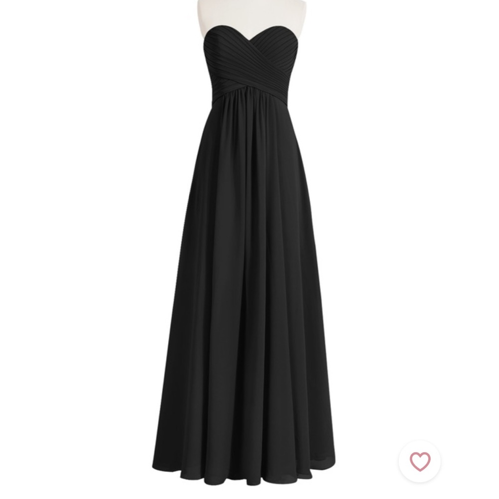 Azazie yazmin black strapless dress size 8